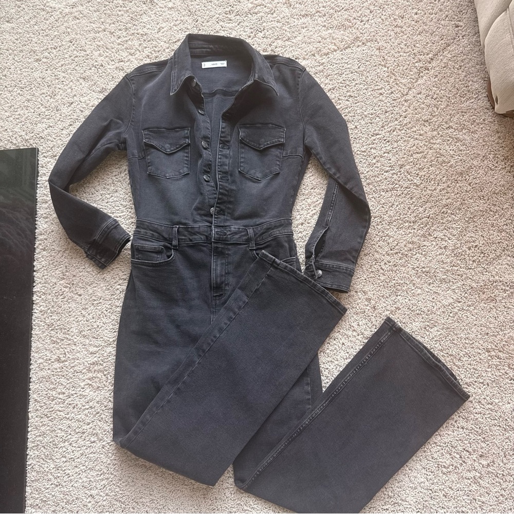 Mango Charcoal Denim Jacket